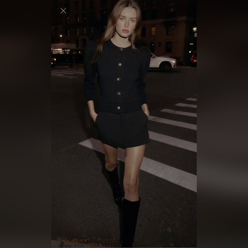 ZARA BLACK DEFINED SHOULDERS CARDIGAN ✨️✨️✨️
